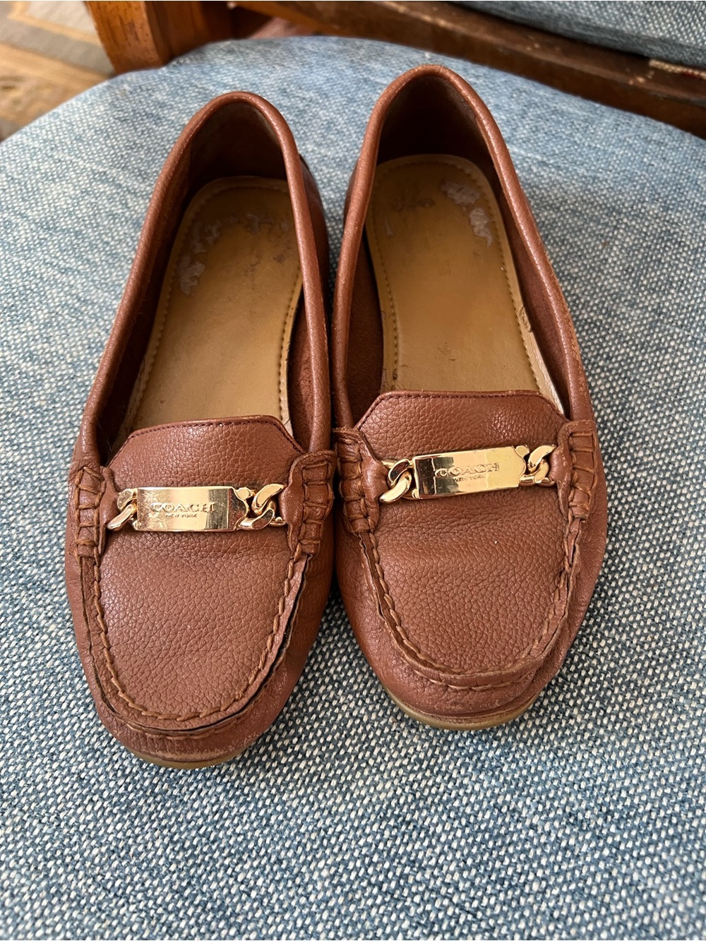Coach Brown Leather Loafers - Size 5